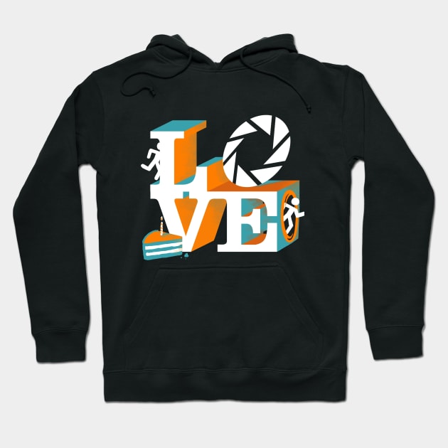 LOVE Portal Lettering - Video Game - Geeky and Funny Hoodie by BlancaVidal